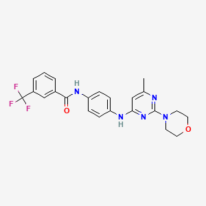 molecular formula C23H22F3N5O2 B11320351 N-(4-((6-methyl-2-morpholinopyrimidin-4-yl)amino)phenyl)-3-(trifluoromethyl)benzamide 