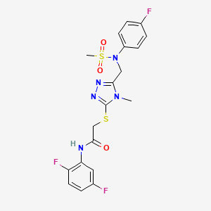 molecular formula C19H18F3N5O3S2 B11320611 N-(2,5-difluorophenyl)-2-[(5-{[(4-fluorophenyl)(methylsulfonyl)amino]methyl}-4-methyl-4H-1,2,4-triazol-3-yl)sulfanyl]acetamide 