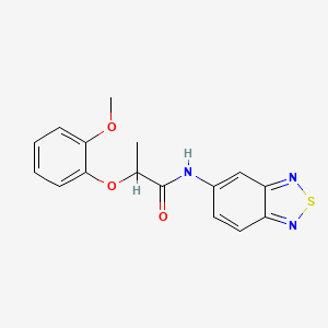 molecular formula C16H15N3O3S B11320674 N-(2,1,3-benzothiadiazol-5-yl)-2-(2-methoxyphenoxy)propanamide 