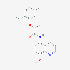 molecular formula C23H26N2O3 B11320855 N-(8-methoxyquinolin-5-yl)-2-[5-methyl-2-(propan-2-yl)phenoxy]propanamide 