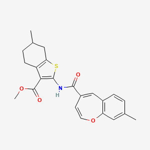 molecular formula C23H23NO4S B11320929 Methyl 6-methyl-2-{[(8-methyl-1-benzoxepin-4-yl)carbonyl]amino}-4,5,6,7-tetrahydro-1-benzothiophene-3-carboxylate 