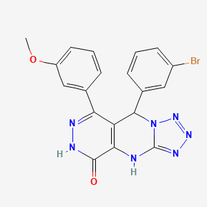 molecular formula C19H14BrN7O2 B11321336 8-(3-bromophenyl)-10-(3-methoxyphenyl)-2,4,5,6,7,11,12-heptazatricyclo[7.4.0.03,7]trideca-1(9),3,5,10-tetraen-13-one 