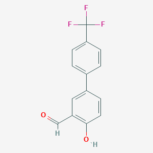 molecular formula C14H9F3O2 B113214 2-Formyl-4-(4-trifluoromethylphenyl)phenol CAS No. 893737-67-2