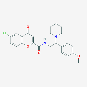 molecular formula C24H25ClN2O4 B11321448 6-chloro-N-[2-(4-methoxyphenyl)-2-(piperidin-1-yl)ethyl]-4-oxo-4H-chromene-2-carboxamide 