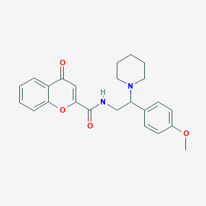 molecular formula C24H26N2O4 B11321452 N-[2-(4-methoxyphenyl)-2-(piperidin-1-yl)ethyl]-4-oxo-4H-chromene-2-carboxamide 