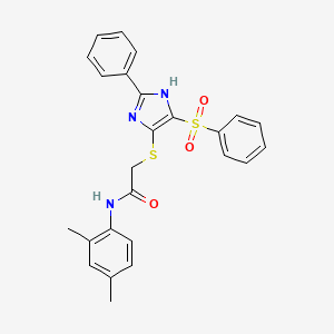 molecular formula C25H23N3O3S2 B11321455 N-(2,4-dimethylphenyl)-2-{[2-phenyl-4-(phenylsulfonyl)-1H-imidazol-5-yl]sulfanyl}acetamide 