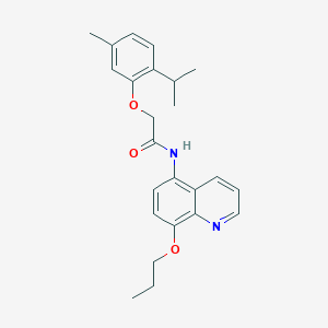 molecular formula C24H28N2O3 B11321759 2-[5-methyl-2-(propan-2-yl)phenoxy]-N-(8-propoxyquinolin-5-yl)acetamide 