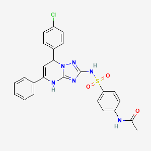 molecular formula C25H21ClN6O3S B11321790 N-(4-{[7-(4-chlorophenyl)-5-phenyl-3,7-dihydro[1,2,4]triazolo[1,5-a]pyrimidin-2-yl]sulfamoyl}phenyl)acetamide 