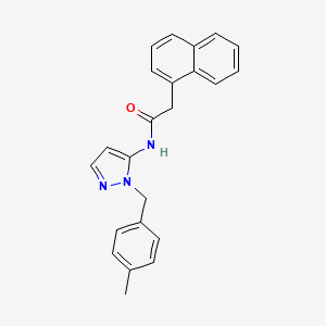 molecular formula C23H21N3O B11321819 N-[1-(4-methylbenzyl)-1H-pyrazol-5-yl]-2-(naphthalen-1-yl)acetamide 