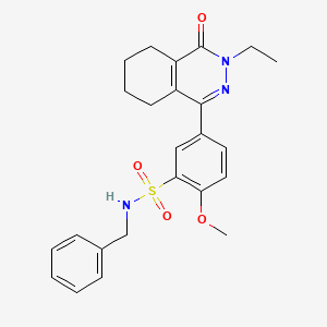 molecular formula C24H27N3O4S B11321823 N-benzyl-5-(3-ethyl-4-oxo-3,4,5,6,7,8-hexahydrophthalazin-1-yl)-2-methoxybenzenesulfonamide 