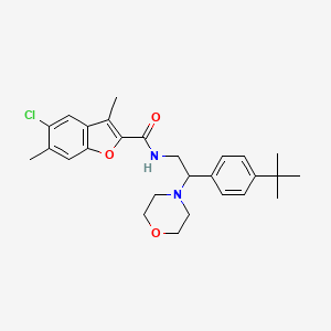 molecular formula C27H33ClN2O3 B11321928 N-[2-(4-tert-butylphenyl)-2-(morpholin-4-yl)ethyl]-5-chloro-3,6-dimethyl-1-benzofuran-2-carboxamide 