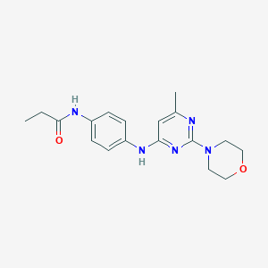 molecular formula C18H23N5O2 B11322003 N-(4-((6-methyl-2-morpholinopyrimidin-4-yl)amino)phenyl)propionamide 