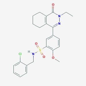 molecular formula C24H26ClN3O4S B11322043 N-(2-chlorobenzyl)-5-(3-ethyl-4-oxo-3,4,5,6,7,8-hexahydrophthalazin-1-yl)-2-methoxybenzenesulfonamide 
