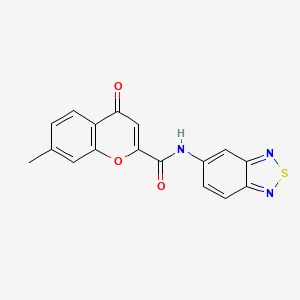 molecular formula C17H11N3O3S B11322107 N-(2,1,3-benzothiadiazol-5-yl)-7-methyl-4-oxo-4H-chromene-2-carboxamide 