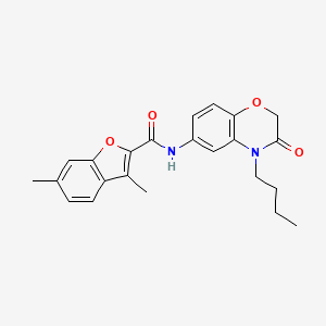 molecular formula C23H24N2O4 B11322126 N-(4-butyl-3-oxo-3,4-dihydro-2H-1,4-benzoxazin-6-yl)-3,6-dimethyl-1-benzofuran-2-carboxamide 