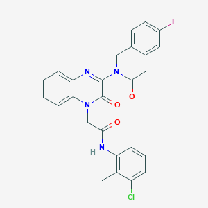 molecular formula C26H22ClFN4O3 B11322162 N-(4-{2-[(3-chloro-2-methylphenyl)amino]-2-oxoethyl}-3-oxo-3,4-dihydroquinoxalin-2-yl)-N-(4-fluorobenzyl)acetamide 