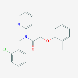 molecular formula C21H19ClN2O2 B11322206 N-(2-chlorobenzyl)-2-(2-methylphenoxy)-N-(pyridin-2-yl)acetamide 
