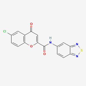 molecular formula C16H8ClN3O3S B11322220 N-(2,1,3-benzothiadiazol-5-yl)-6-chloro-4-oxo-4H-chromene-2-carboxamide 