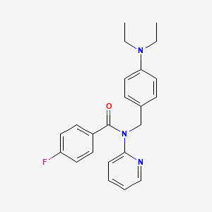 molecular formula C23H24FN3O B11322282 N-[4-(diethylamino)benzyl]-4-fluoro-N-(pyridin-2-yl)benzamide 