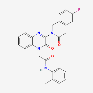 molecular formula C27H25FN4O3 B11322504 N-(4-{2-[(2,6-dimethylphenyl)amino]-2-oxoethyl}-3-oxo-3,4-dihydroquinoxalin-2-yl)-N-(4-fluorobenzyl)acetamide 