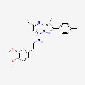 molecular formula C25H28N4O2 B11322670 N-[2-(3,4-dimethoxyphenyl)ethyl]-3,5-dimethyl-2-(4-methylphenyl)pyrazolo[1,5-a]pyrimidin-7-amine 