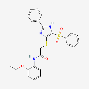 molecular formula C25H23N3O4S2 B11322921 N-(2-ethoxyphenyl)-2-{[2-phenyl-4-(phenylsulfonyl)-1H-imidazol-5-yl]sulfanyl}acetamide 