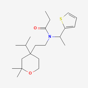 molecular formula C21H35NO2S B11323181 N-[2-(2,2-dimethyl-4-propan-2-yloxan-4-yl)ethyl]-N-(1-thiophen-2-ylethyl)propanamide CAS No. 861111-03-7