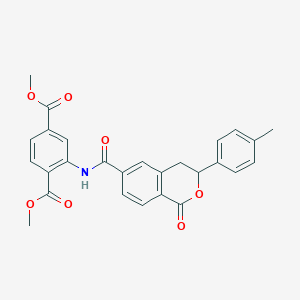 molecular formula C27H23NO7 B11323248 dimethyl 2-({[3-(4-methylphenyl)-1-oxo-3,4-dihydro-1H-isochromen-6-yl]carbonyl}amino)benzene-1,4-dicarboxylate 