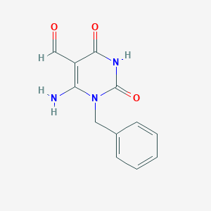 molecular formula C12H11N3O3 B113233 6-Amino-1-benzyl-2,4-dioxo-1,2,3,4-tetrahydropyrimidine-5-carbaldehyde CAS No. 900463-51-6