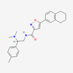 molecular formula C25H29N3O2 B11323333 N-[2-(dimethylamino)-2-(4-methylphenyl)ethyl]-5-(5,6,7,8-tetrahydronaphthalen-2-yl)-1,2-oxazole-3-carboxamide 