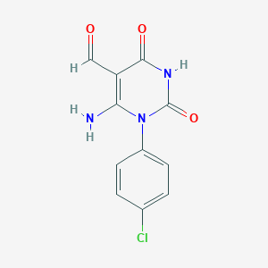 molecular formula C11H8ClN3O3 B113234 6-氨基-1-(4-氯苯基)-2,4-二氧代-1,2,3,4-四氢嘧啶-5-甲醛 CAS No. 900463-59-4