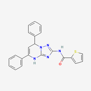 molecular formula C22H17N5OS B11323428 N-(5,7-diphenyl-4,7-dihydro[1,2,4]triazolo[1,5-a]pyrimidin-2-yl)thiophene-2-carboxamide 