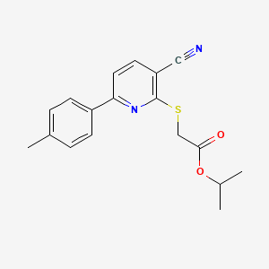 molecular formula C18H18N2O2S B11323445 Propan-2-yl {[3-cyano-6-(4-methylphenyl)pyridin-2-yl]sulfanyl}acetate 