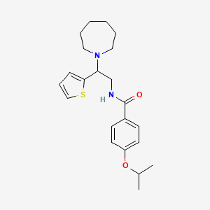 molecular formula C22H30N2O2S B11323476 N-[2-(azepan-1-yl)-2-(thiophen-2-yl)ethyl]-4-(propan-2-yloxy)benzamide 