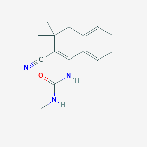 molecular formula C16H19N3O B11323615 1-(2-Cyano-3,3-dimethyl-3,4-dihydronaphthalen-1-yl)-3-ethylurea 