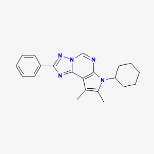 molecular formula C21H23N5 B11323664 7-cyclohexyl-8,9-dimethyl-2-phenyl-7H-pyrrolo[3,2-e][1,2,4]triazolo[1,5-c]pyrimidine 