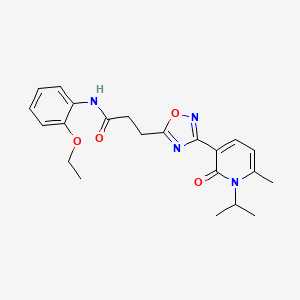 molecular formula C22H26N4O4 B11323798 N-(2-Ethoxyphenyl)-3-(3-(1-isopropyl-6-methyl-2-oxo-1,2-dihydropyridin-3-yl)-1,2,4-oxadiazol-5-yl)propanamide 