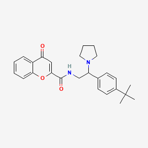 molecular formula C26H30N2O3 B11323808 N-[2-(4-tert-butylphenyl)-2-(pyrrolidin-1-yl)ethyl]-4-oxo-4H-chromene-2-carboxamide 