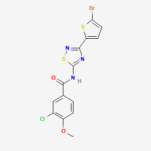 molecular formula C14H9BrClN3O2S2 B11323902 N-[3-(5-bromothiophen-2-yl)-1,2,4-thiadiazol-5-yl]-3-chloro-4-methoxybenzamide 