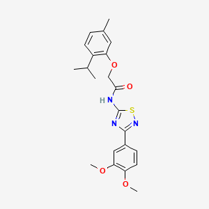 molecular formula C22H25N3O4S B11323952 N-[3-(3,4-dimethoxyphenyl)-1,2,4-thiadiazol-5-yl]-2-[5-methyl-2-(propan-2-yl)phenoxy]acetamide 