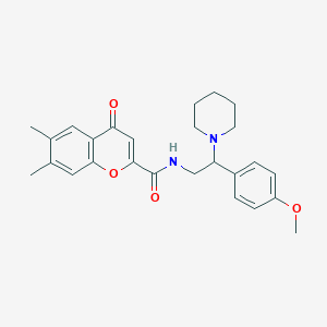 molecular formula C26H30N2O4 B11324163 N-[2-(4-methoxyphenyl)-2-(piperidin-1-yl)ethyl]-6,7-dimethyl-4-oxo-4H-chromene-2-carboxamide 