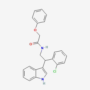 molecular formula C24H21ClN2O2 B11324254 N-[2-(2-chlorophenyl)-2-(1H-indol-3-yl)ethyl]-2-phenoxyacetamide 