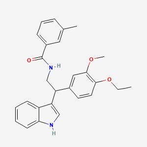molecular formula C27H28N2O3 B11324446 N-[2-(4-ethoxy-3-methoxyphenyl)-2-(1H-indol-3-yl)ethyl]-3-methylbenzamide 