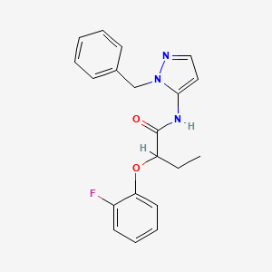 molecular formula C20H20FN3O2 B11324636 N-(1-benzyl-1H-pyrazol-5-yl)-2-(2-fluorophenoxy)butanamide 