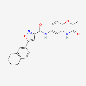 molecular formula C23H21N3O4 B11324821 N-(2-methyl-3-oxo-3,4-dihydro-2H-1,4-benzoxazin-6-yl)-5-(5,6,7,8-tetrahydronaphthalen-2-yl)-1,2-oxazole-3-carboxamide 