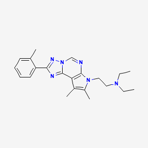 molecular formula C22H28N6 B11324827 2-[8,9-dimethyl-2-(2-methylphenyl)-7H-pyrrolo[3,2-e][1,2,4]triazolo[1,5-c]pyrimidin-7-yl]-N,N-diethylethanamine 
