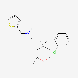 molecular formula C21H28ClNOS B11324891 2-[4-(2-chlorobenzyl)-2,2-dimethyltetrahydro-2H-pyran-4-yl]-N-(thiophen-2-ylmethyl)ethanamine 