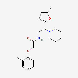 molecular formula C21H28N2O3 B11324893 N-[2-(5-methylfuran-2-yl)-2-(piperidin-1-yl)ethyl]-2-(2-methylphenoxy)acetamide 