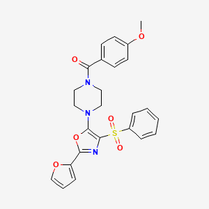 molecular formula C25H23N3O6S B11325036 {4-[2-(Furan-2-yl)-4-(phenylsulfonyl)-1,3-oxazol-5-yl]piperazin-1-yl}(4-methoxyphenyl)methanone 