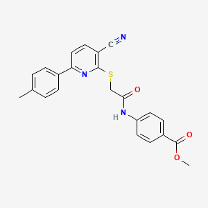molecular formula C23H19N3O3S B11325084 Methyl 4-[({[3-cyano-6-(4-methylphenyl)pyridin-2-yl]sulfanyl}acetyl)amino]benzoate 